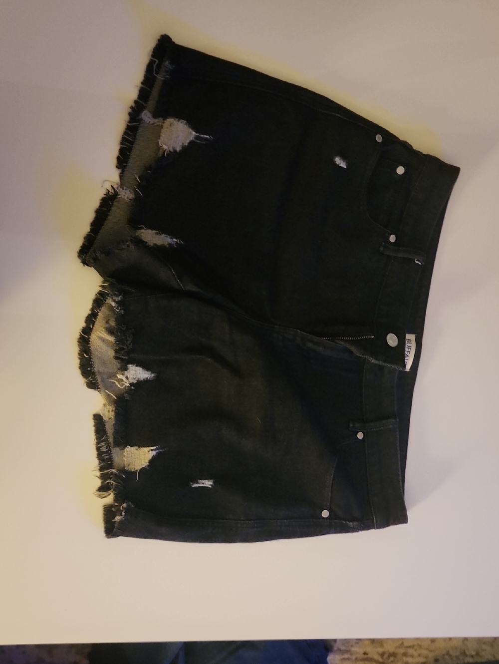 Black Distressed Women's Denim Shorts